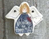 Volunteer Angel Hanging Salt Dough Ornament Appreciation Thank You Gift