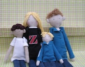 Family doll, family rag doll, custom personalized dolls
