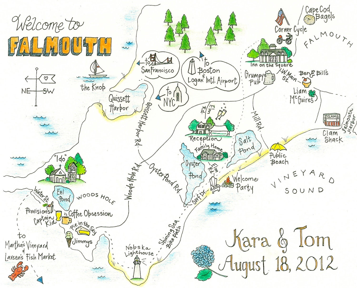 Custom Wedding Map - As seen on greylikesweddings.com
