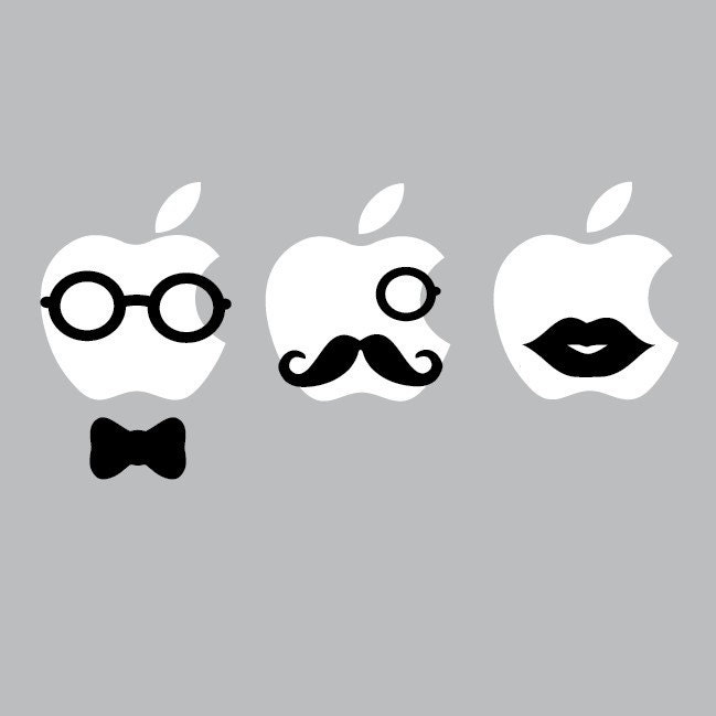 BUY ANY 2 and get 1 FREE - vinyl mac decals,  "Party of Three"- Removable Decals by Stikrz Geekery -Decal 7A