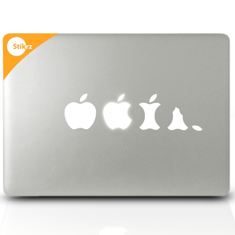 Vinyl MAC DECAL - Buy Any 2 Get 1 Free - for your laptop, car, board, and more -Geekery Decal Computer Sticker- Eat Apple- Removable Decal 1