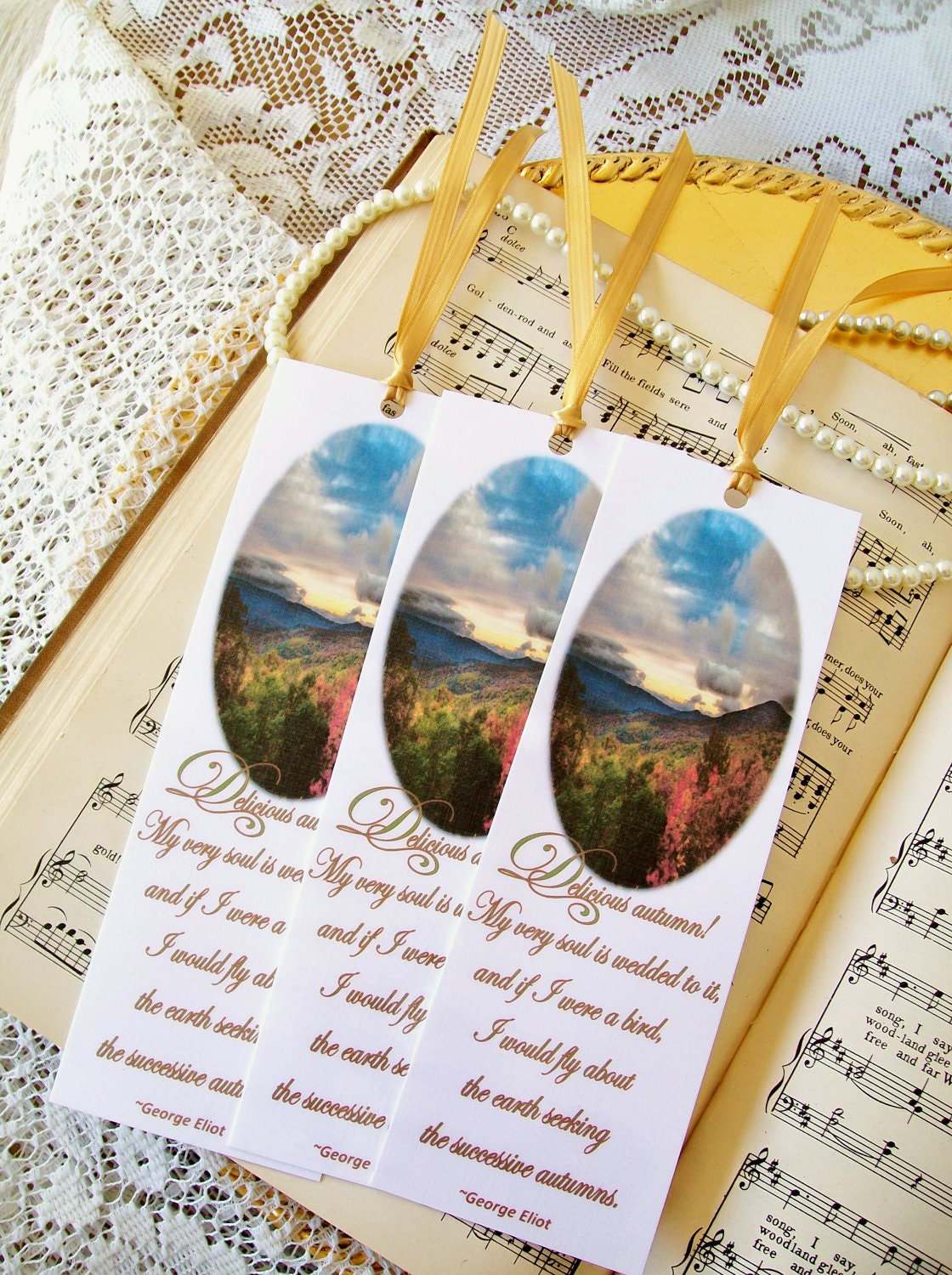 Bookmarks Poetry by George Eliot Autumn Colors Welcome Fall and Autumn