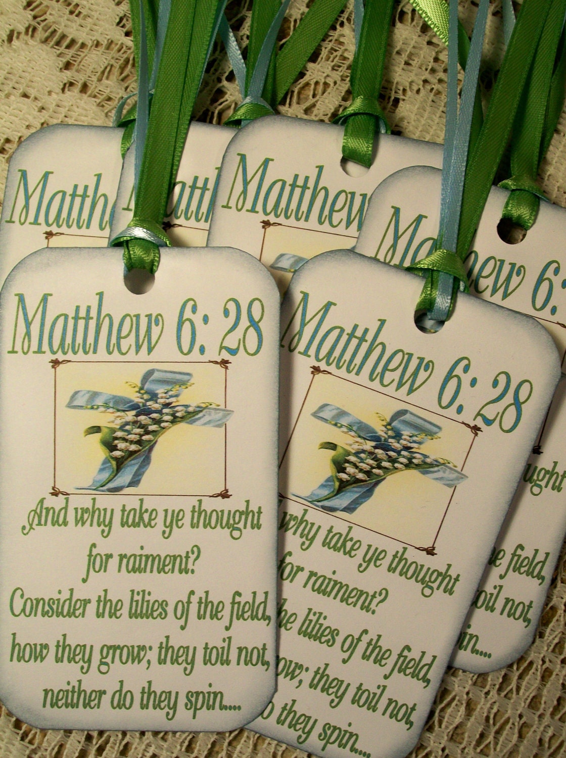 Gift Tags Scripture Tags Matthew 6 Consider the Lilies of the Field Tags