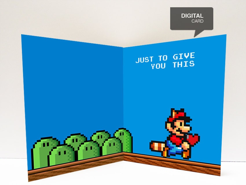 Super Mario Valentine's Day Love Printable Card