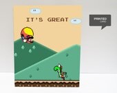 Super Mario World  Valentine's Day Love Printed Card