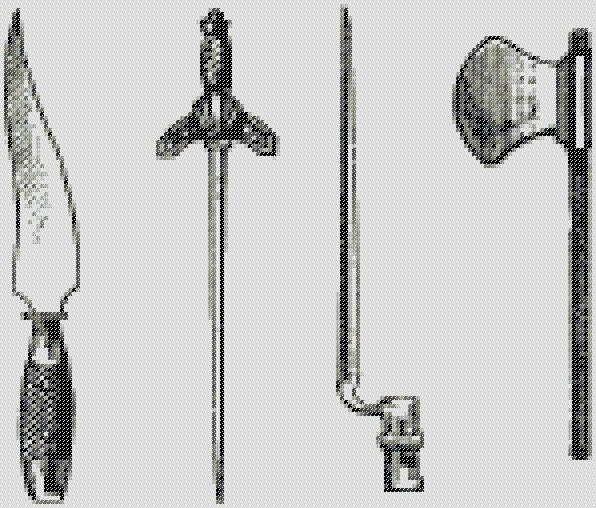 Medieval Weapons 5 Cross Stitch Pattern PDF