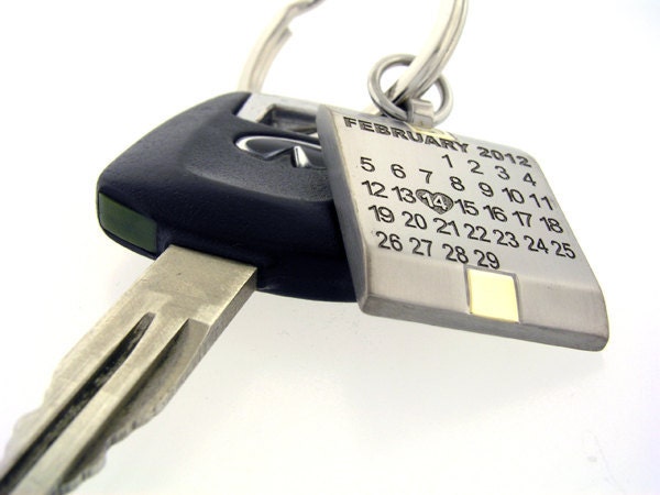 Key chain - Laser Engraved - calendar - any  message - on the back - TITANIUM