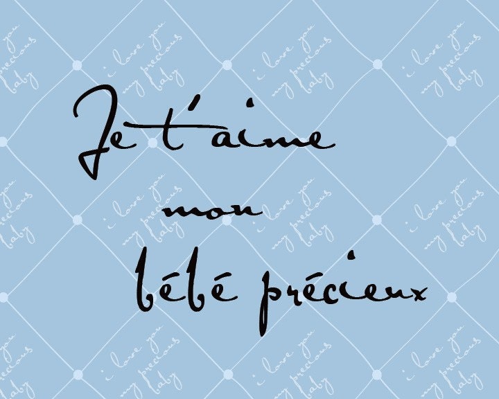 Je t'aime mon bebe precieux, 8x10 (Pin Cushion Parisian sky) Baby Series, BUY 3 GET 1 FREE