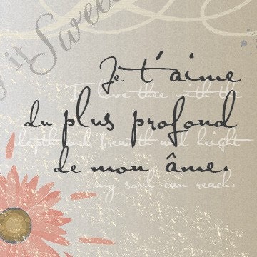 I love thee with the depth..., 5x5 print (Get Happy Gerber) Distressed Floral Series. BUY 3 GET 1 FREE
