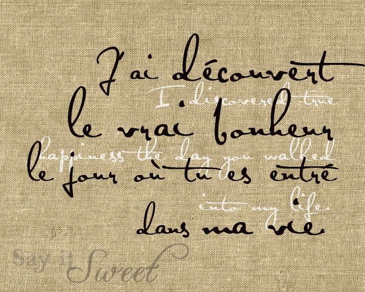 I Discovered True Happiness The Day You Walked Into My Life, 8x10 poster (Burlap) as FEATURED on the Front Page of Etsy