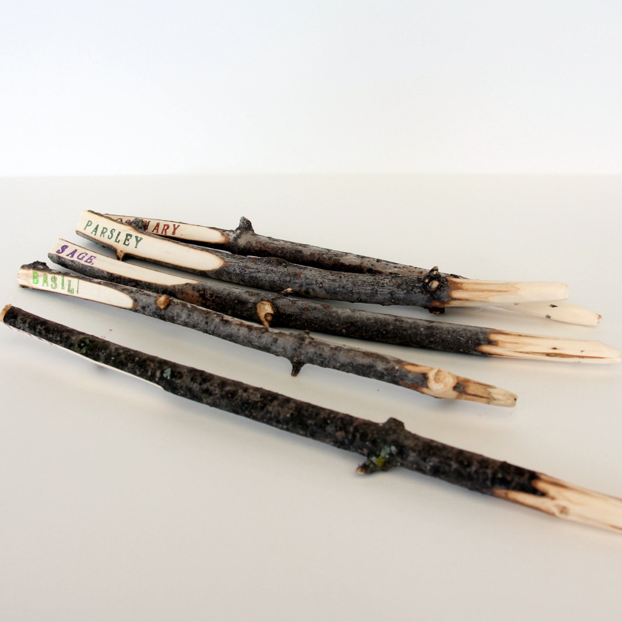 Handmade Twig Plant Markers - Rustic Garden Markers - Herb Markers - set of 5