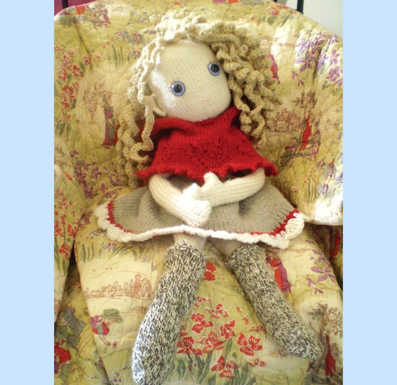 Pixie Moons - knitted Heidi dress and little red winter hood