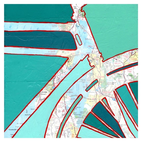 Bike Bay Area-San Francisco Archival Bicycle Map Print
