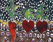 Garden on Summer Nite Rain - batik print from original