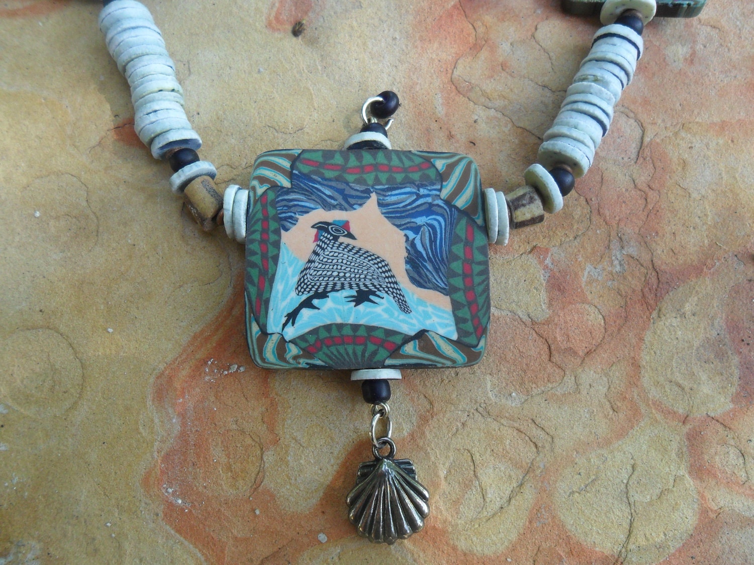 Eclectic Quail Design Necklace and Earring Set