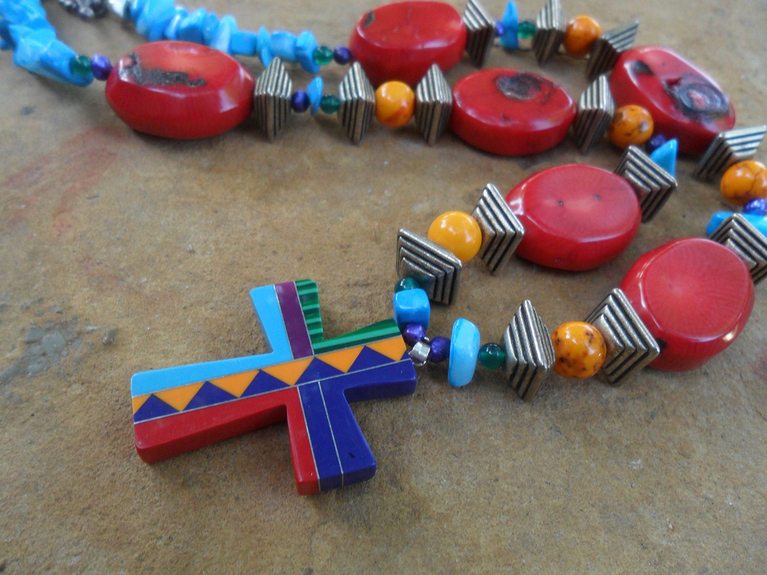 Indian  Design Southwest Cross necklace
