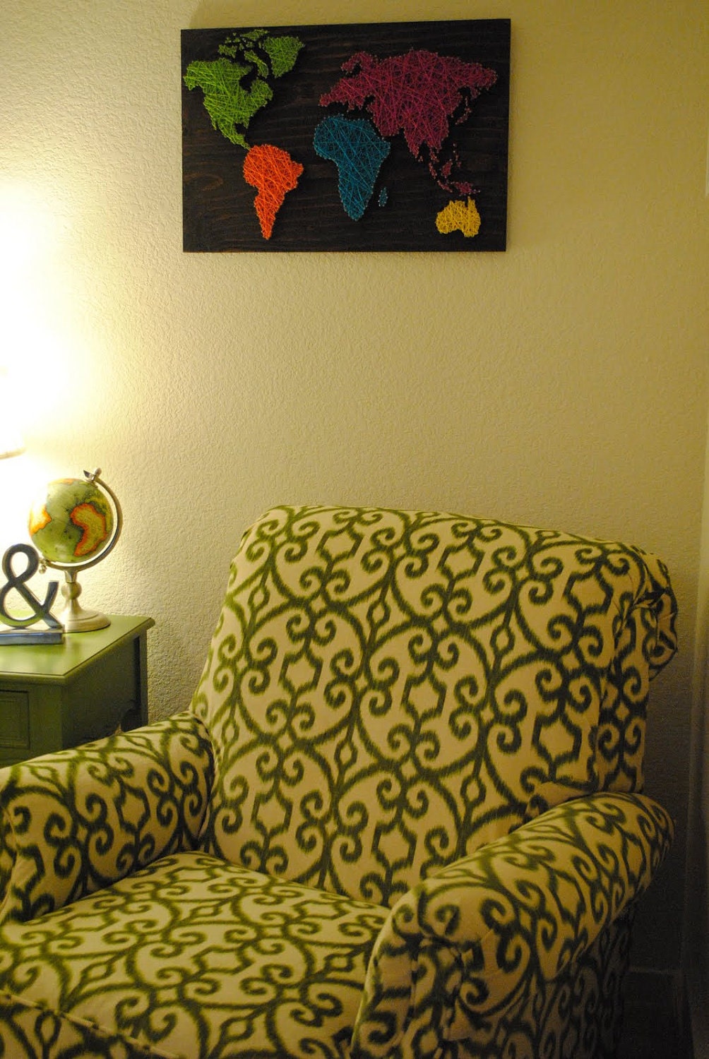 Nail Wall Art World Map, Bold and Beautiful Palette