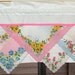 Valance Hankies on WHITE COTTON. Handmade Vintage look. Assorted  Handkerchiefs.