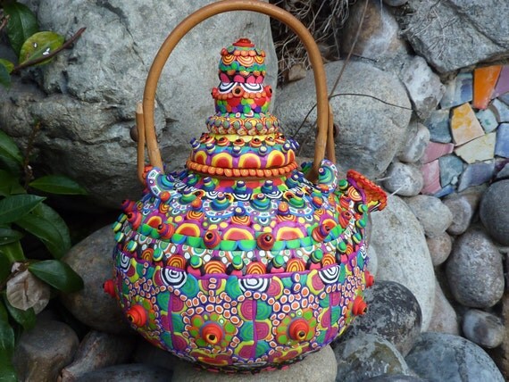Upcycled Ceramic Teapot - Papa Bear