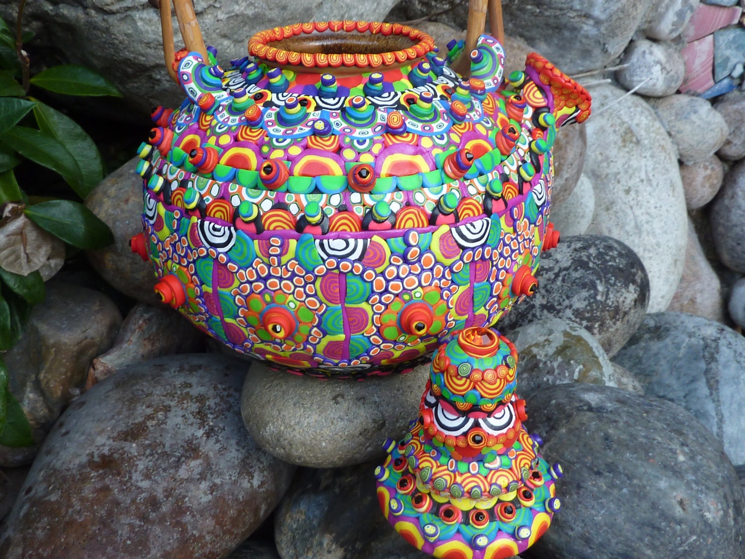 Upcycled Ceramic Teapot - Papa Bear