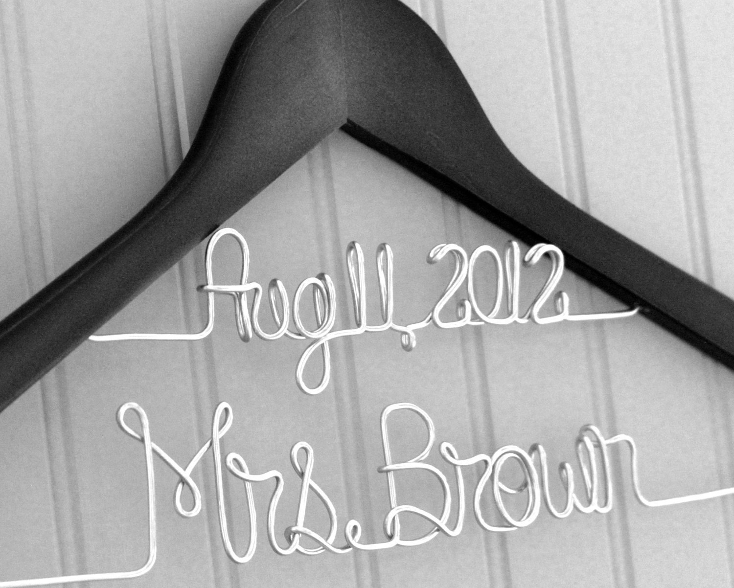 RUSH ORDER Double Decker Two Line Personalized Wedding Gown Dress Hanger with Name