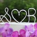 Custom Monogram or Initials Silver Wedding Cake Topper