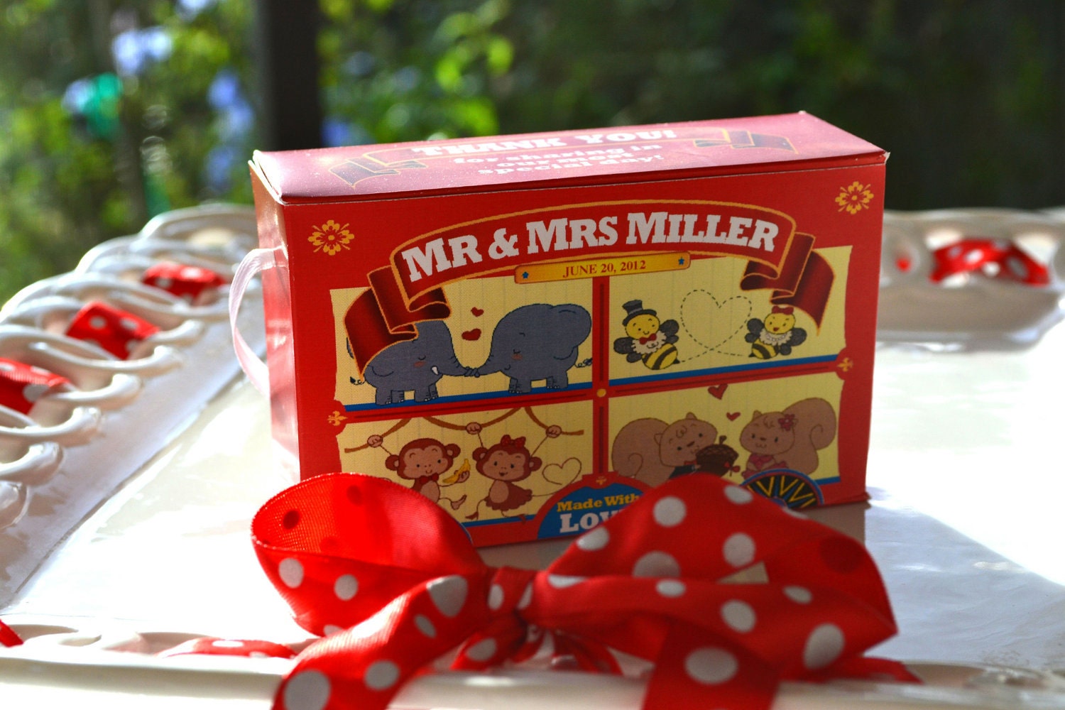 30 Personalized Animal Cracker Boxes for Wedding and or Party Favors
