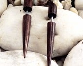 Fake Gauges - 1 Pair Organic Sono Wood Earrings - Dragon Talons Horns - Sonora Wood - (By Fake Gauge Organics)