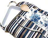 Casserole Carrier Insulated Blue Khaki with Floral