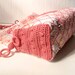 Summer Small Pink Purse With Printed, Stitching and Crocheted Parts