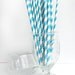 Turquoise Striped Paper Straws with 25 DIY Printable Paper flags