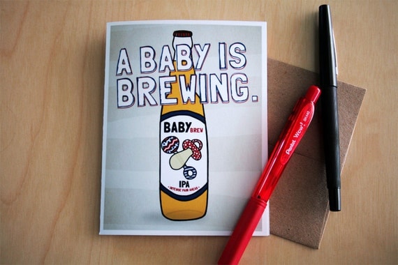 Beer Baby Announcement Card - Baby Brew