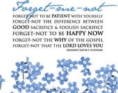 Forget Me Not, President Dieter F Uchtdorf RS Talk, Quote, as a Magnet