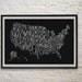 Typographic map of the US