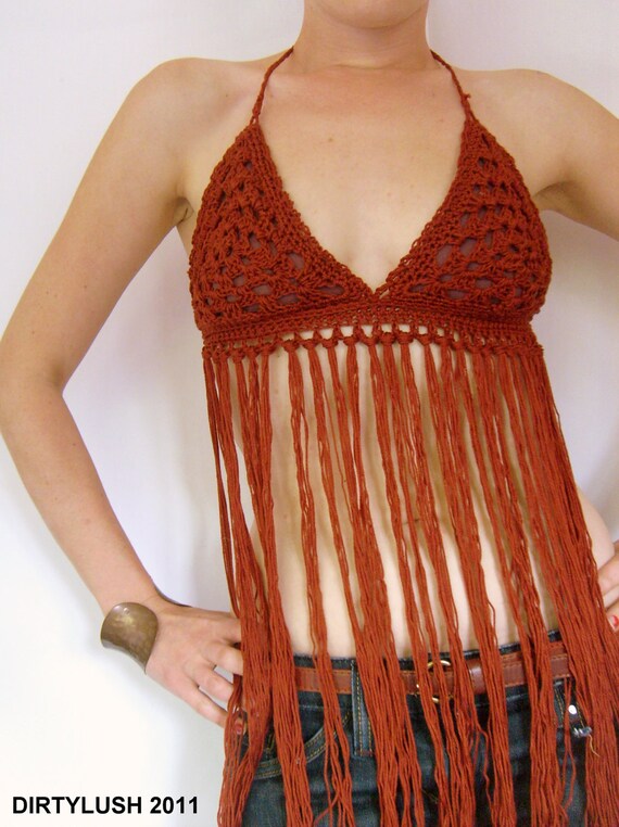 Fringed bikini top