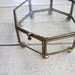 SALE - Vintage Brass and Glass Box - Octagon
