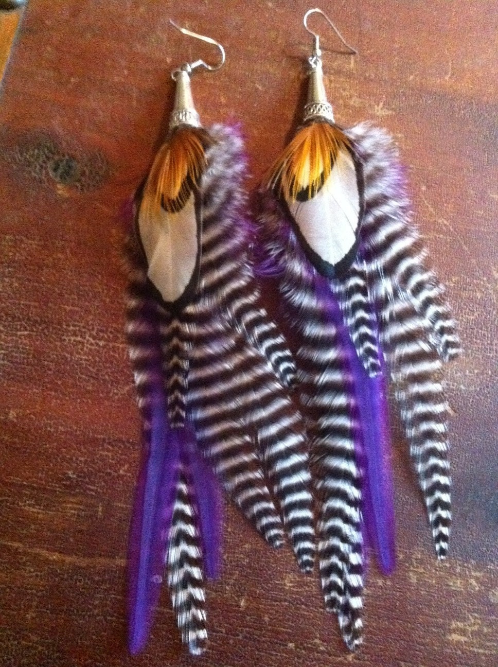 funky feather earrings