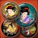 Geisha Lace - 2.625 in (or smaller) circles - Digital Collage Sheet CG-357 for Pocket Mirrors, Bottle Caps, Buttons, Pendants
