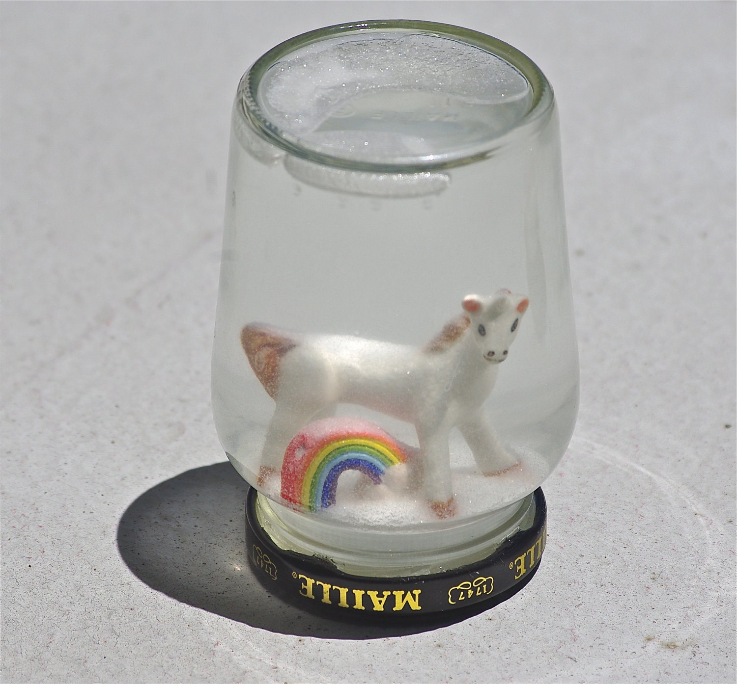 SALE Magical Unicorn Snowglobe Snow Globe with rainbow, made by hand by elves with fairy dust