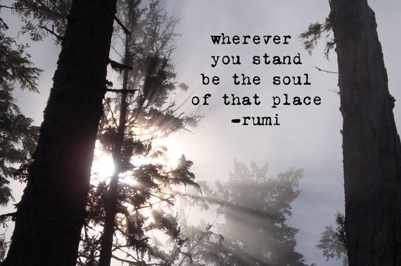 Tree Photo with Rumi Quote