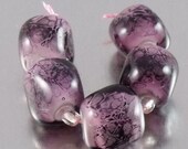 Lilac Nuggets -  Handmade Lampwork Glass Bead Set SRA  FHFteam Y3  GBUK UK Seller Cpteam