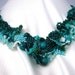 Beaded jewelry. Freeform peyote beaded art necklace, turquoise, teal, aquamarine, one of a kind jewelry, unique gift, summert 2012