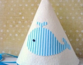 Felt Birthday Hat, Baby Blue Whale, 8 Felt Party Hats