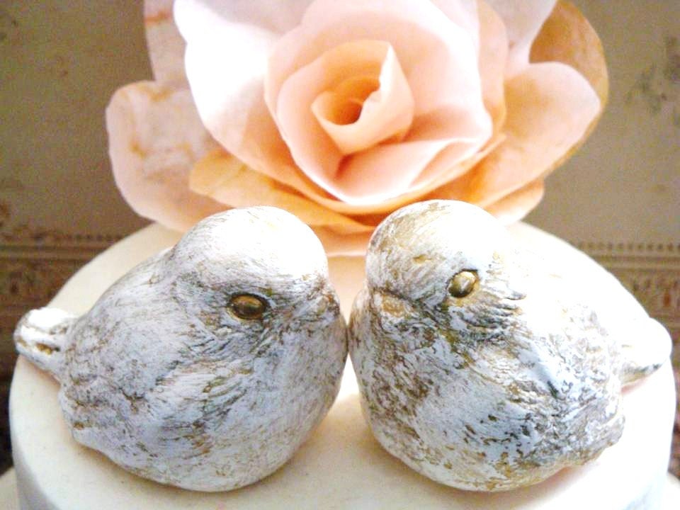 SALE  Rustic Love Birds Wedding Cake Topper