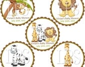 Jungle Safari Zoo Cupcake Toppers / Labels / Tags PDF digital printable file