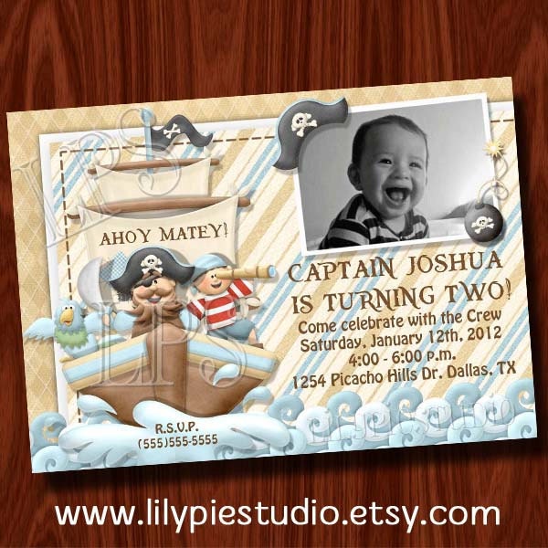 Pirate Birthday Photo Invitation Printable Digital File Il_170x135