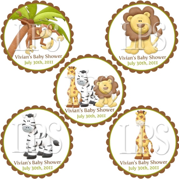 Jungle Safari Zoo Cupcake Toppers / Labels / Tags PDF digital printable file Il_570xn