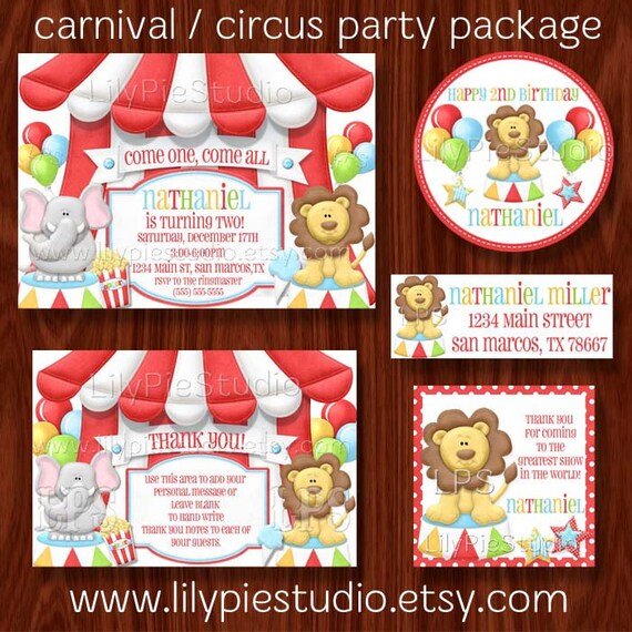 Carnival Circus Themed Printable Party Package (digital files) Il_570xn