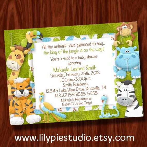 Jungle Baby Shower Invitation (Printable Digital File) Il_570xn