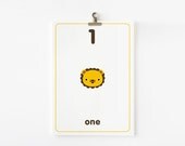 Count the Numbers 5 x 7 Flashcards 1-10 in English / French / German / Spanish / Italian / Japanese, Kids Wall Art, Children's Art
